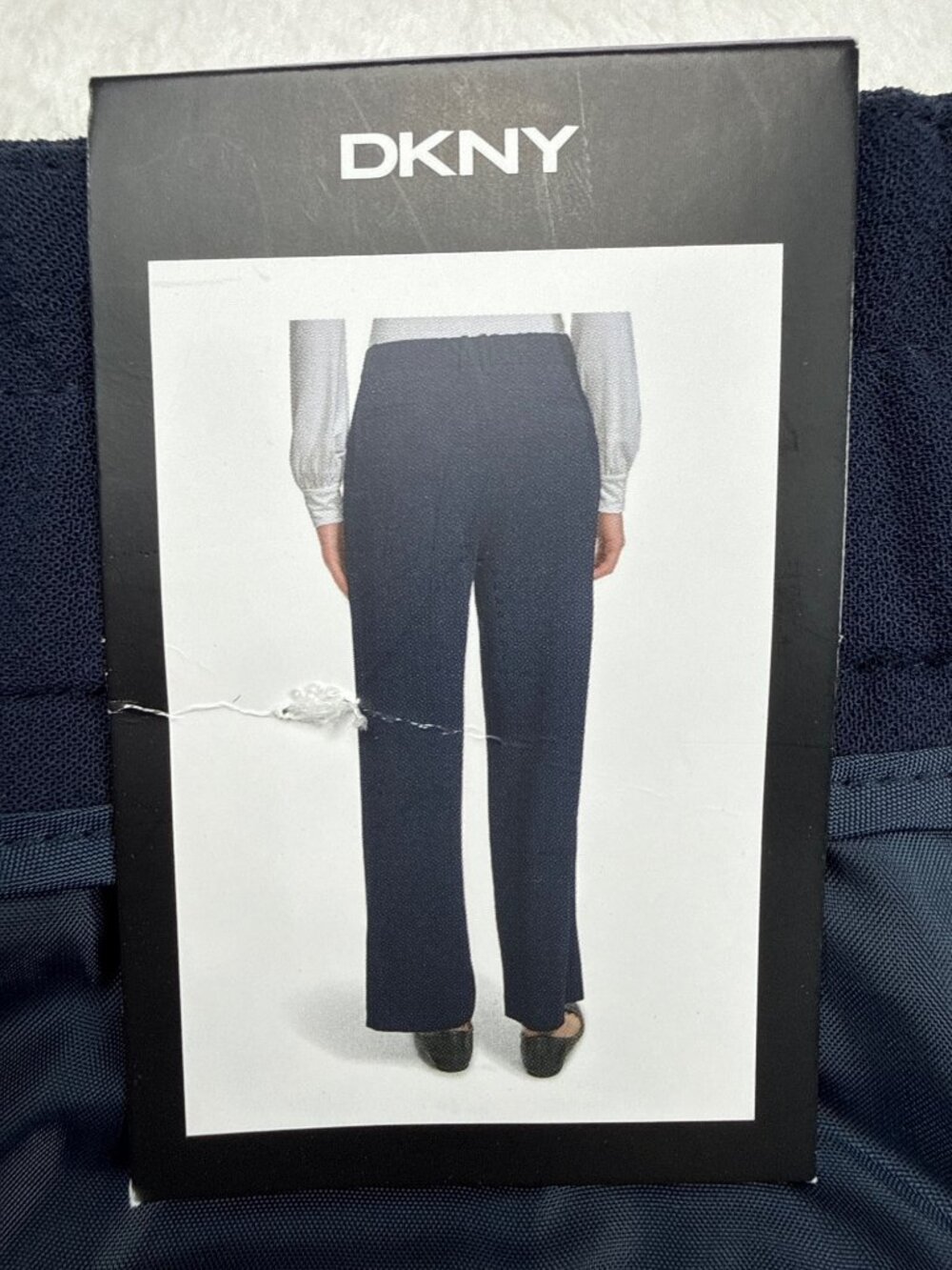 DKNY Women S Wide Leg Pant Blue 4 - Picture 4 of 5